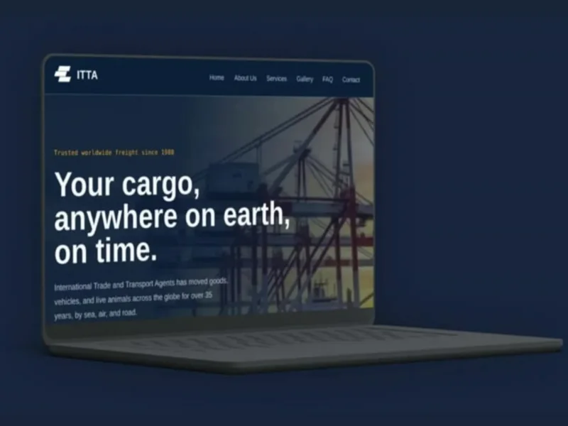 ITTA Group website shown on a laptop